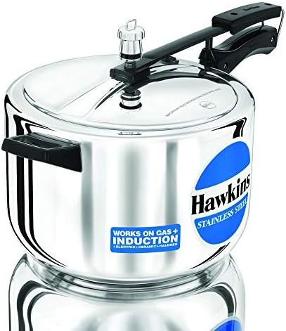 Induction compatible eight liter inner lid cooker