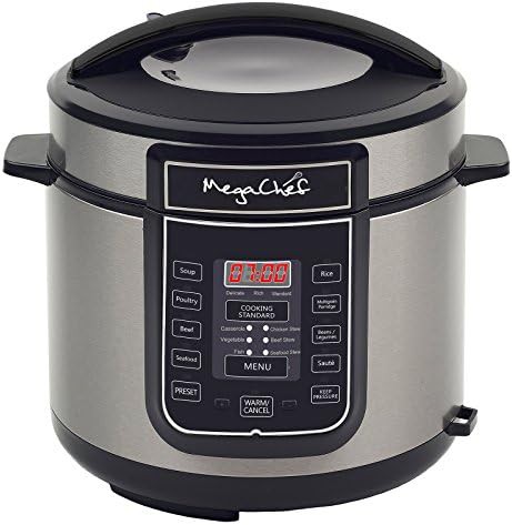 Six quart silver stainless pressure pot