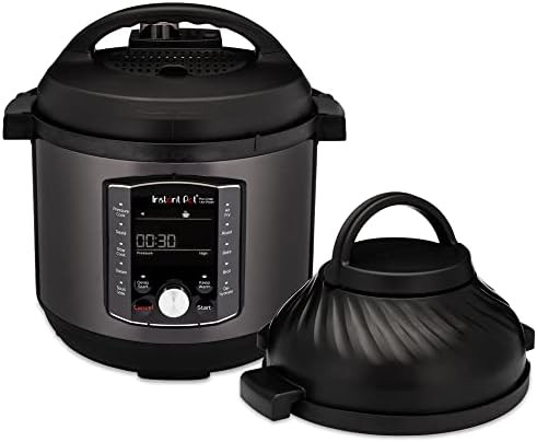 Eight quart pressure cooker and air fryer combo