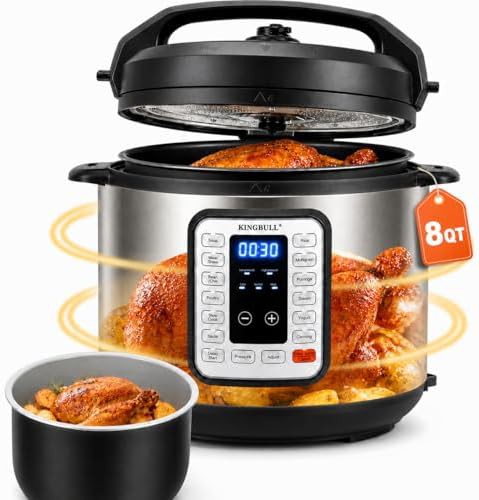 Eight quart stainless steel multi cooker