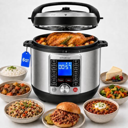 Six quart black stainless multi cooker