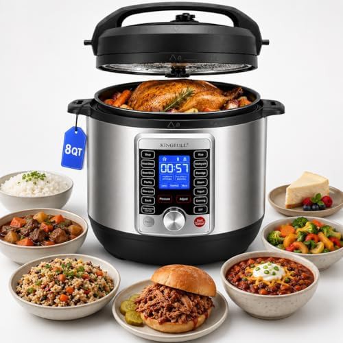 Eight quart cooker with LCD display