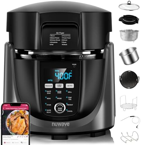 Pressure cooker and air fryer with probe