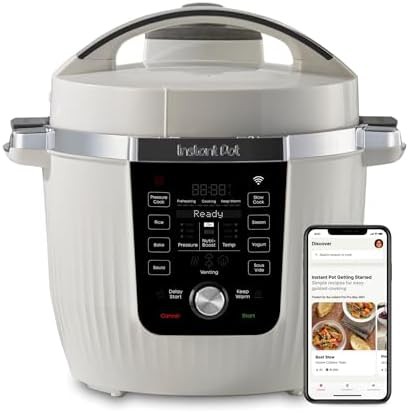 White smart cooker with wireless control