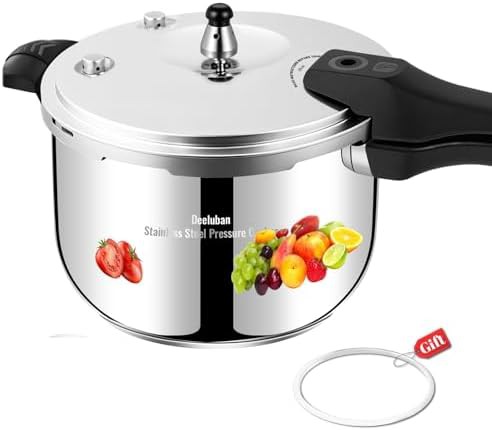 Eight quart stainless steel induction stovetop cooker