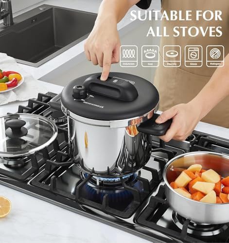 Stovetop pressure cooker with steamer rack — photo 4