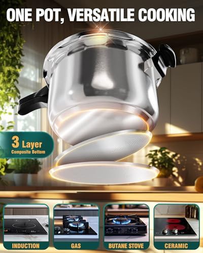Induction compatible stainless steel pressure canner — photo 4