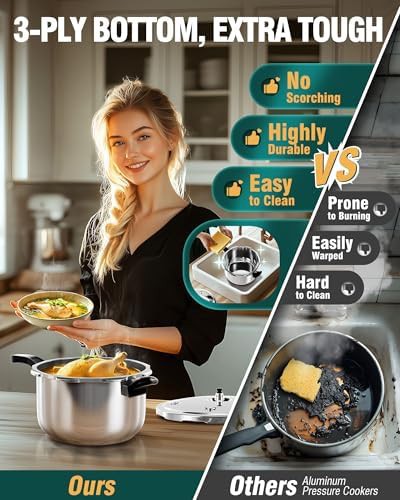 Induction compatible stainless steel pressure canner — photo 5