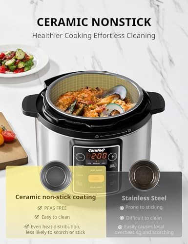 Comfee 3 quart ceramic coated pressure cooker — photo 4