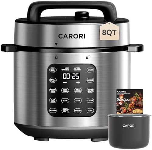 Eight quart silver nonstick multi cooker