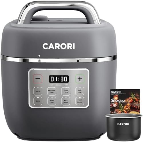 Three quart gray ceramic multi cooker