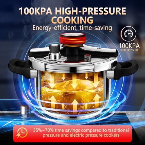 Compact stainless steel stovetop pressure pot — photo 5