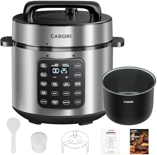 Six quart silver touchscreen pressure cooker