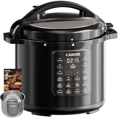 Eight quart black cooker with delay timer