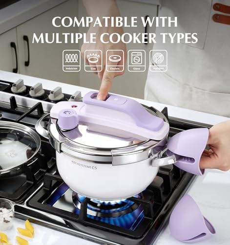 Purple mini induction compatible pressure cooker — photo 5