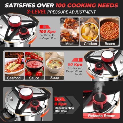 Eight quart stainless steel pressure pot — photo 5