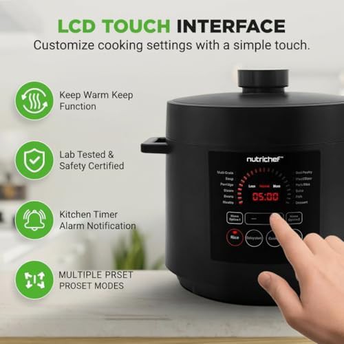 Black six quart digital pressure cooker — photo 3
