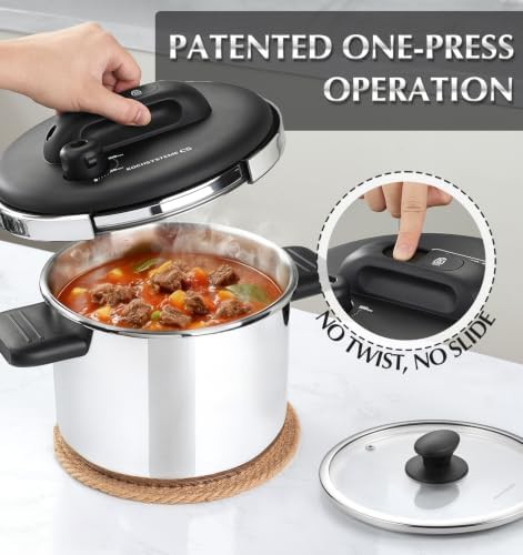 Large stainless steel stovetop pressure cooker — photo 3