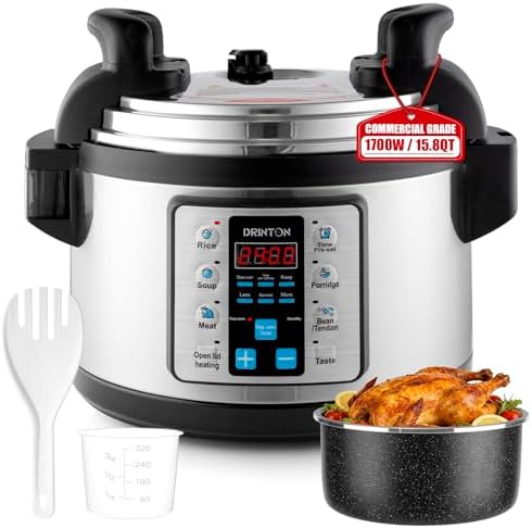 Fifteen liter electric pressure canner and cooker