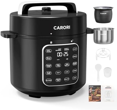Six quart black dual pot cooker