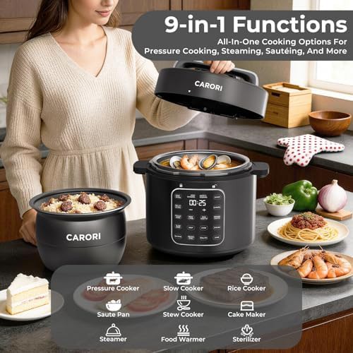 Six quart black dual pot cooker — photo 3