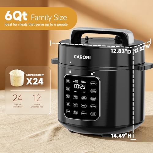 Six quart black touchscreen multi cooker — photo 3
