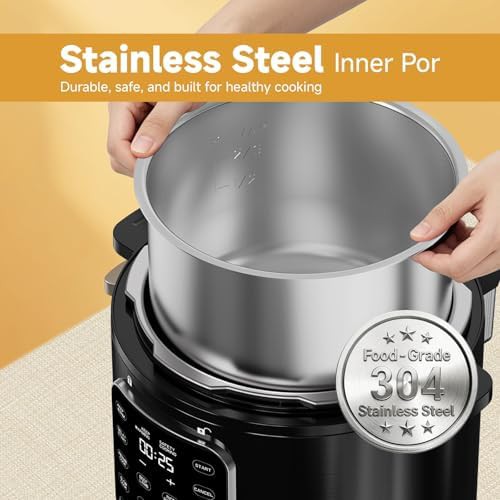 Six quart black touchscreen multi cooker — photo 5