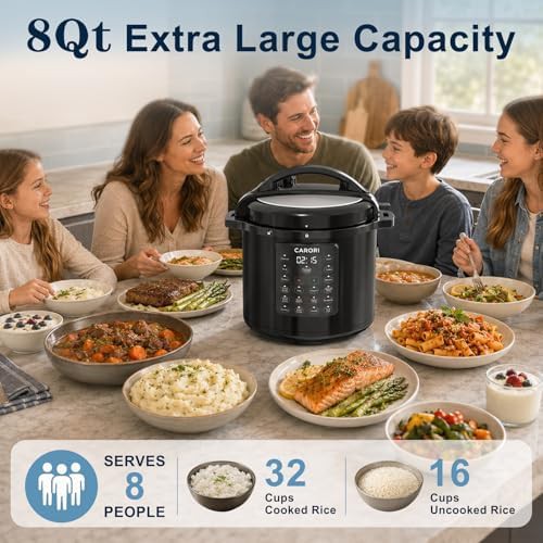 Eight quart black cooker with cookbook — photo 3