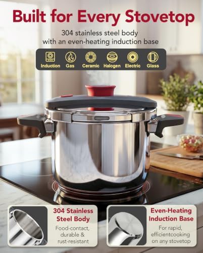 Stovetop pressure cooker with steamer basket — photo 5