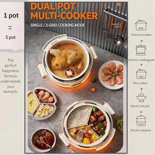White three compartment smart multi cooker — photo 4