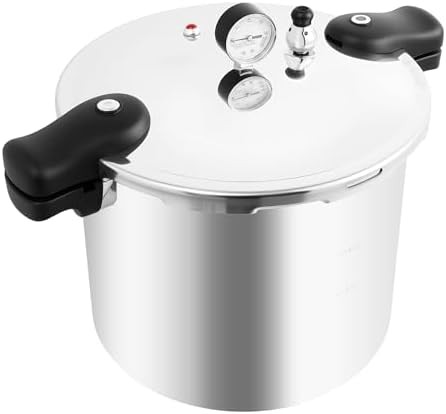 Large aluminum pressure canner with gauge