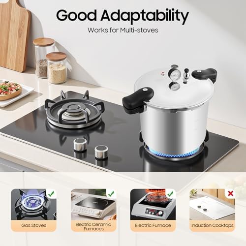 Large aluminum pressure canner with gauge — photo 4
