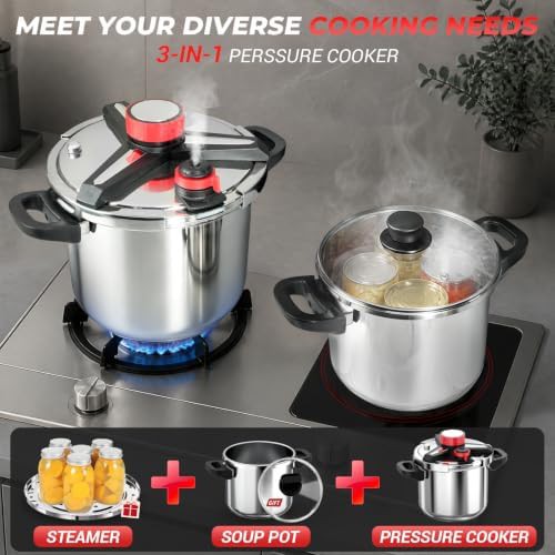 Stainless steel eight quart pressure cooker — photo 5